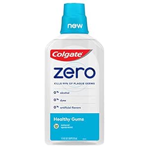 Colgate Zero for Healthy Gums Alcohol Free Mouthwash with CPC (Cetylpyridinium Chloride), Natural Spearmint - 515 mL, 17.4 Fluid Ounce