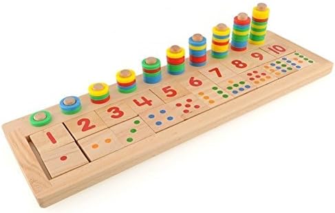 Colourful Montessori Teaching Tool Math Number Wood Board Preschool Toy Kid
