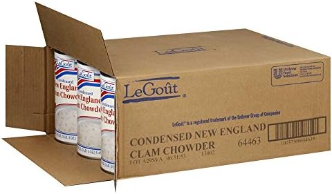 Legout Condensed New England Clam Chowder - 51 oz. can, 12 per case