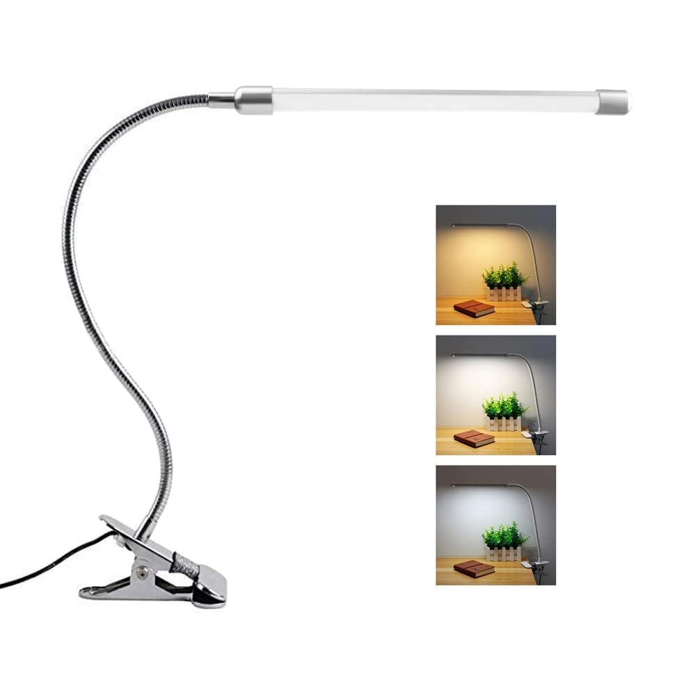Foldable Table lamp Clamp Clip Desk Lamp DC5V 10W 36 LED USB Powered Operated 3 Colors Temperature Changing Flexible Bendable Goose Neck Design/Adjustable Illumination Angle