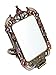 Ivenf Large Size Sun & Castle Vintage Style Foldable Make-Up Metal Hand Mirror, Basso-Relievo Castle Pattern, Bronze & Pink (Manufacturer Discontinued)