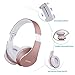 Wireless Headphones Over Ear, JIUHUFH Foldable Wireless Bluetooth Headphones Headset for Cell Phones, Tablets, Computer (Support FM Radio, SD Card and Wired Modes, Built in HD Mic)-Rose Gold