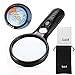 Magnifying Glass with Light, BUSATIA LED Illuminated Magnifier with 3X 45X High Magnification, Lightweight Handheld Magnifying Glass for Reading, Inspection, Jewellery, Hobbies & Crafts primary