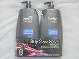 Suave Professionals for Men 2 in 1 Shampoo Conditioner Ocean Charge 25 Oz Pump 2 Pack
