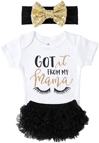 OoSweetCharlotteoO Newborn Baby Girl Coming Home Outfit Got it from My Mama Bodysuits 3pcs