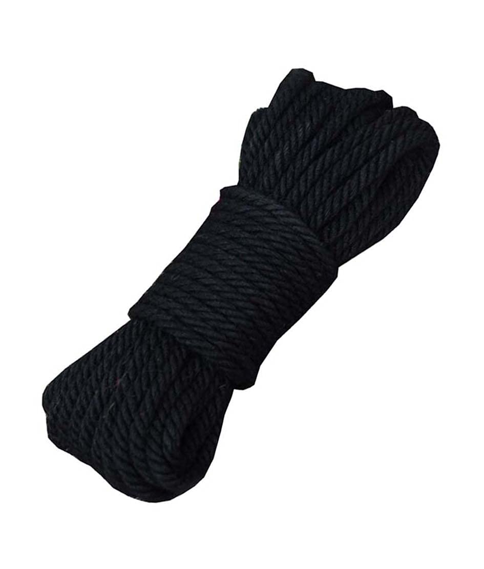 Fendawn Strive Black Jute Twine Eco-friendly String Rope 6mm x 20m (0.24" x 65ft) for DIY Crafts Bundling Gardening