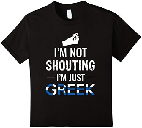 Kids Funny Greek not shouting women and men T Shirt 8 Black