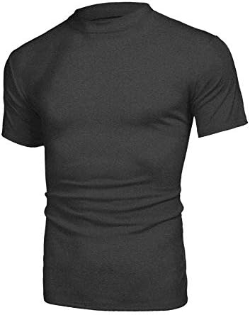 ZEGOLO Mens Thermal Mock Turtleneck Long Sleeve T Shirt Knitted Pullover Basic Slim Fit Shirts