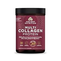 Ancient Nutrition Collagen Powder Protein with Probiotics, Unflavored Multi Collagen Protein with Vitamin C, 45 Servings, Hydrolyzed Collagen Peptides Supports Skin and Nails, Gut Health, 16oz