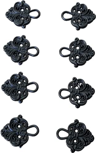 Pack of 8 (4 Pairs) Black Bodice Eyelets for Dirndl Bodice Coursage Metal 22 mm x 20 mm