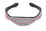 Yeshan Bling Rhinestone and Crystal Beaded Handmade Wide Plastic Headband,Hairband ,Hair hoop for Girls,pink