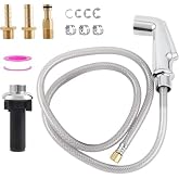 Universal Kitchen Sink Side Sprayer Replacement with Quick Adapter, Chrome | NSF/ANSI/CAN 372 Certified, Sink Faucet Sprayer Attachment/Hose/Holder Compatible with Moen/Delta Hose, Pull-Out Spray Nozzle