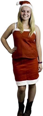 LexiHome Mrs. Claus Costume, Santa Clause Dress for Women, Adult Costume, Mrs. Clause Santa Suit, Christmas Dresses, Outfit for Holiday Party, Christmas Costumes for Women, Sleeveless, 3 Pc Set