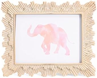 Parisian Home Bright Gold Colored Carved Sunburst 5X7 Photo Frame Resin Looks Like Carved Wood