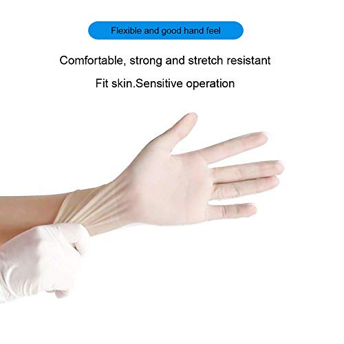 100 pcs Nitrile Gloves Rubber Comfortable Disposable Mechanic Nitrile Gloves Exam Gloves Durable (White, M)
