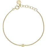 gorjana - Wilder Mini Alphabet Bracelet 6"-7" - 18k Gold or Silver Plated Finish - Personalized Bracelet - Spring Ring Closure - Wearing Stylish Link Bracelet - Timeless and Versatile