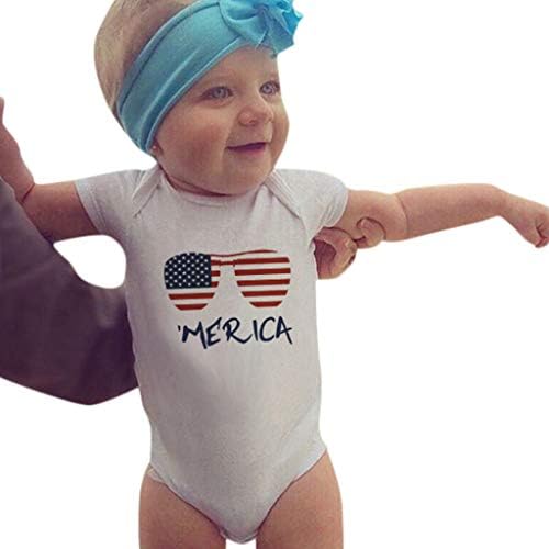 Riverdalin Newborn Baby Girl Boy Romper Bodysuit Jumpsuit Playsuit Outfits for July 4th America Independence Day Clothes