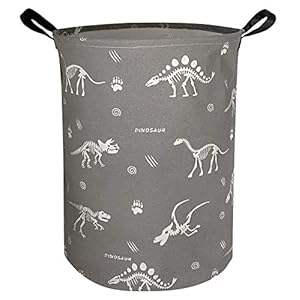 NTAOHAMPER Large Dinosaur Laundry Basket,Canvas Fabric Laundry Hamper,Collapsible Waterproof Storage Bin with Handles…