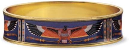 'Cleopatra Condor Egyptian' Brass Bangle Bracelet .50" W Museum Style Jewelry With History