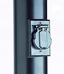 Design House 501932 Lamp Post with Cross Arm and Electrical Outlet, Black