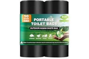 JIPNO Portable Toilet Bags, Thick Biodegradable Camping Toilet Bags for Portable Potty, 8 Gal Compost Toilet Waste Bags Potty