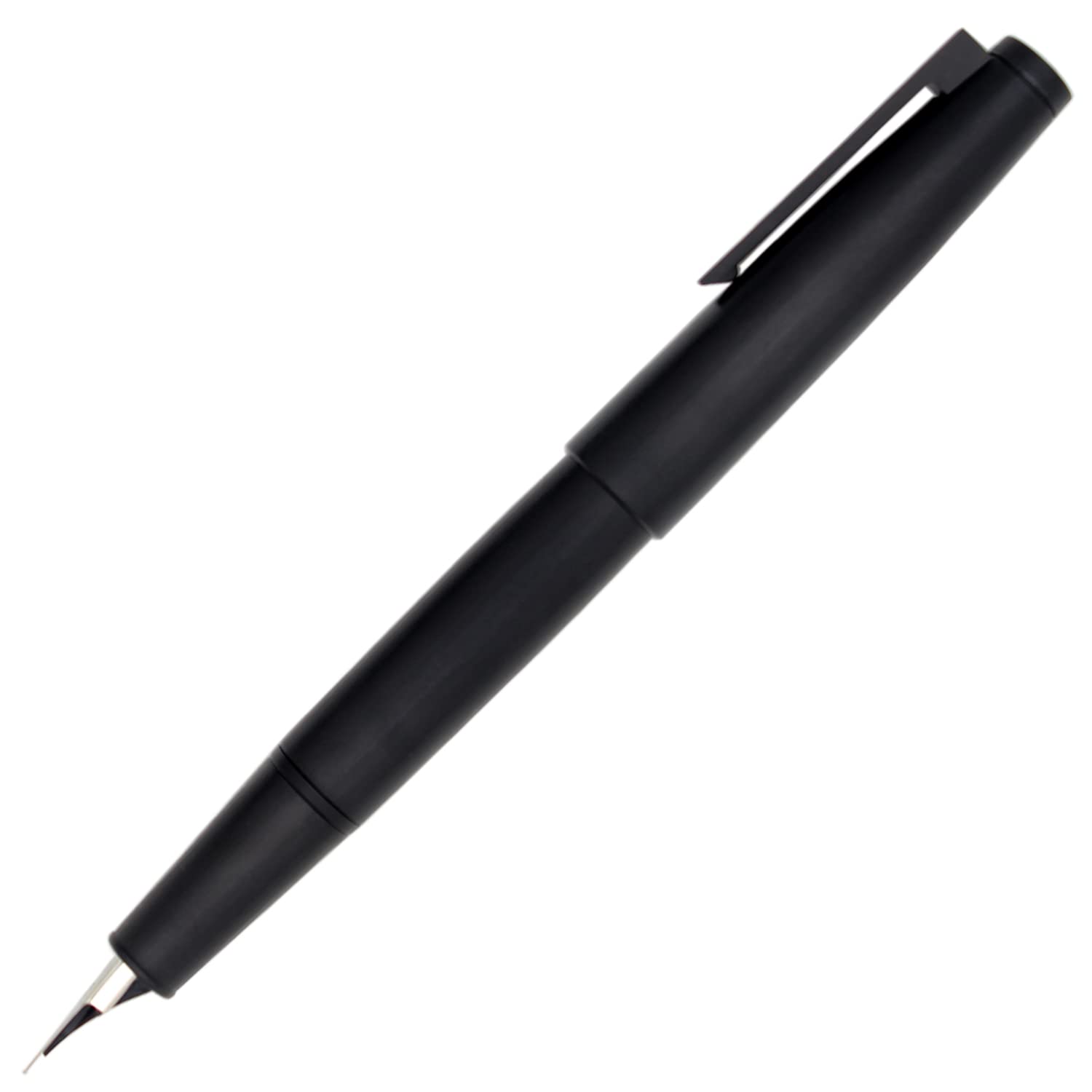 Gullor Matte Black Fountain Pen (JH18), Classic Design with Converter and Pen Box, 0.3mm Nib, Black Clip