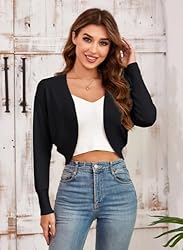 GRACE KARIN Bolero Sweater for Women Cardigan Black