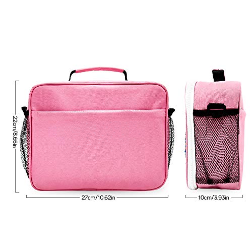 JYPS Insulated Unicorn Lunch Box for Kids, Flip Sequin Girls Tote Lunch Bags with Shoulder Strap, Handheld Reusable Lunch Box Bags Christmas Gifts for Girls at School