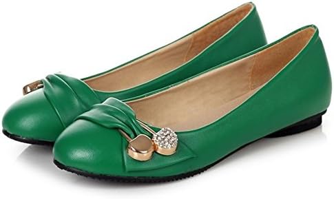 Ifantasy Women’s Suede Ballet Flats Shoes Pointed Toe Bow Rhinestone Penny Loafers