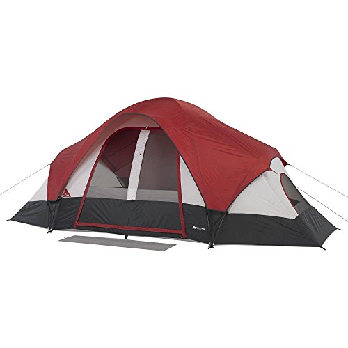 Family Camping Tent 8-Person 2 Rooms with Separate Doors. Waterproof Roomy Fits Up to 2 Queen Size Instant Dome 16'x8'. Great Choice for Camping Hiking Fishing Hunting Beach Outdoor Festival Picnic