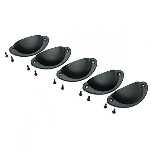 HUELE 12 Pcs Half Moon Shell Metal Vintage Style Shell Shape Shell Design Closet Drawer Dresser Door Pull Handle - Thumbnail 7