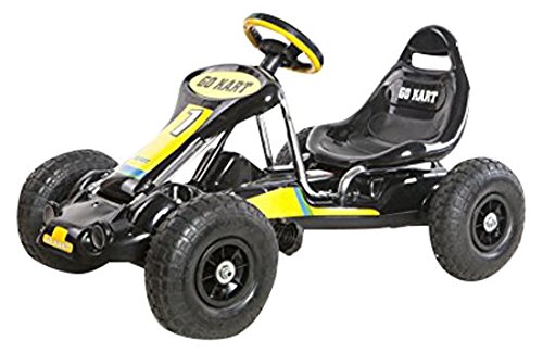 Negro Pedal Go-Kart Ride en ruedas de goma Deportes Racing Toy