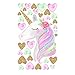 Amaonm Creative Cute Rainbow Unicorn With Colorful Hearts Wall Decals Removable PVC Wall art Decor Home Wall Decoration 3D DIY Stickers for Girls Rooms Babys Bedroom Bathroom Living Room Doors (Heart)