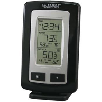La Crosse Technology WS-9245UBK-IT-CBP Wireless Outdoor and Indoor Temperature Station  with Time