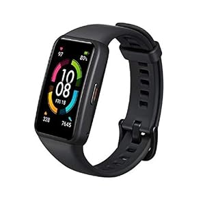 Honor Band 6 Smart Wristband 1st Full Screen 1.47″ AMOLED Color Touchscreen SpO2 Swim Heart Rate Sleep Nap Stress All-in-One Activity Tracker 5ATM Waterproof Standard Version (Meteorite Black)