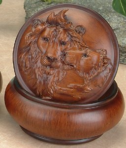 Stealstreet faux wood lions jewelry trinket box collect…