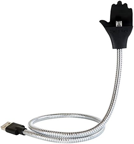 Flexible Hose Metal Holder Andriod Cable Lazy Bracket Palms Shape folding usb 2.5A cable/charging cords for Android Devices, Galaxy, Sony, Motorola and More - Silver
