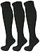 3 Pair Black Small/Medium Ladies Compression Socks, Moderate/Medium Compression 15-20 mmHg. Therapeutic, Occupational, Travel & Flight Knee-High Socks. Women's Shoe Sizes 5-10, Men's Sizes 5-9