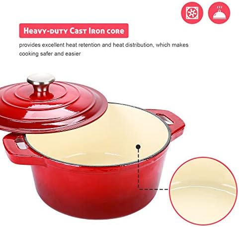 Puricon Cocotte Fonte Ronde, 26 CM Cocotte Polyvalente en Fonte Emaillée Casserole, Conserver Les Valeurs Nutritionnelles et Les Saveurs, Cuisson Plus Sûre et Plus Facile, 5.2 L pour 5-7 Personnes - Cuisine A Vivre Puricon Cocotte Fonte Ronde, 26 CM Cocotte Polyvalente en Fonte Emaillée Casserole, Conserver Les Valeurs Nutritionnelles et Les Saveurs, Cuisson Plus Sûre et Plus Facile, 5.2 L pour 5-7 Personnes