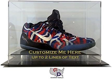 GameDay Display Custom Create Your Own Text Shoe Display Case Size 12 and Under