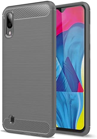 SKTGSLAMY Galaxy A10 Case, [Slim Thin] Carbon Fiber Scratch Resistant Shock Absorption Soft TPU and Anti-Scratch and Non-Slip Case Cover for Samsung Galaxy A10 (Gray)