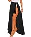 Lalagen Womens Wrap High Waist Summer Beach Cover Up Maxi Skirt Black One Size