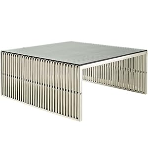 Silver table with glass top