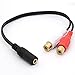 BSHTU 3.5mm Female to Dual RCA Phono Stereo Splitter Cable 3.5 Jack Socket to 2RCA Audio Adapter Extender Cord 8inch/20cm (2RCA Female)