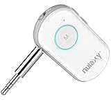 Nulaxy BR01 Bluetooth Receiver Wireless Car Kit Aux Sound Adapter for Home Stereo Headphones Speaker System Up to 60 Feet Range (Bluetooth 4.1, CSR, A2DP, Hands Free Call, CVC Noise Canceling), White
