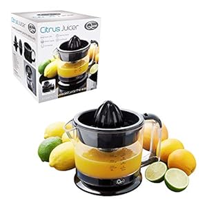 Quest-600ml-Citrus-Juicer-Easy-Pour-Spout-and-Adjustable-Pulp-Control-Auto-Reverse-and-Start-and-Stop-Dishwasher-Safe-Includes-Filter-Black Quest 34229 600ml Citrus Juicer/Easy Pour Spout & Adjustable Pulp Control/Auto Reverse / 2 Cone Sizes/Dishwasher Safe…
