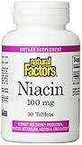 Natural Factors - Vitamin B3 Niacin 100mg, Support for Energy Production, Protein Metabolism, Nerves & Circulation, 90 Tablets