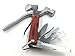 13 in 1 Portable Survival Multitool Pocket Mini Hammer Ergonomic Design Metal Construction Wood Inlay Handle Multifunctional Hammer Tool for Outdoor Survival,Camping, Fishing, Hiking.