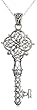 Sterling Silver Filigree Key Pendant, 18