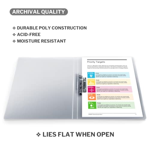 CRANBURY Punchless Binder (Gray) Clamp Binder Holds 100 8.5x11" Pages